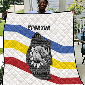 Eswatini Rhino Quilt Swazi Map Flag and African Traditional Patterns