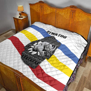 Eswatini Rhino Quilt Swazi Map Flag and African Traditional Patterns