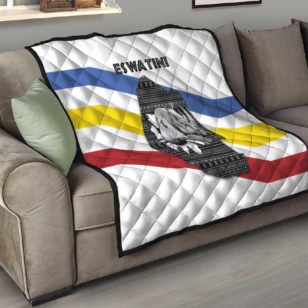 Eswatini Rhino Quilt Swazi Map Flag and African Traditional Patterns