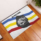 Eswatini Rhino Rubber Doormat Swazi Map Flag and African Traditional Patterns