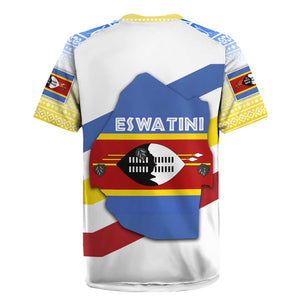 Eswatini Rhino Rugby Jersey Swazi Map Flag and African Traditional Patterns