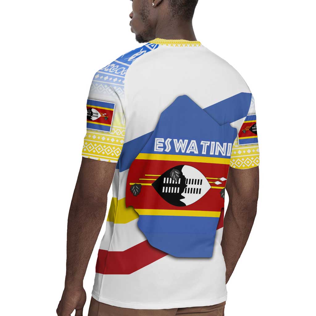Eswatini Rhino Rugby Jersey Swazi Map Flag and African Traditional Patterns