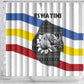 Eswatini Rhino Shower Curtain Swazi Map Flag and African Traditional Patterns