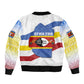 Eswatini Rhino Sleeve Zip Bomber Jacket Swazi Map Flag and African Traditional Patterns