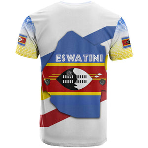 Eswatini Rhino T shirt Swazi Map Flag and African Traditional Patterns