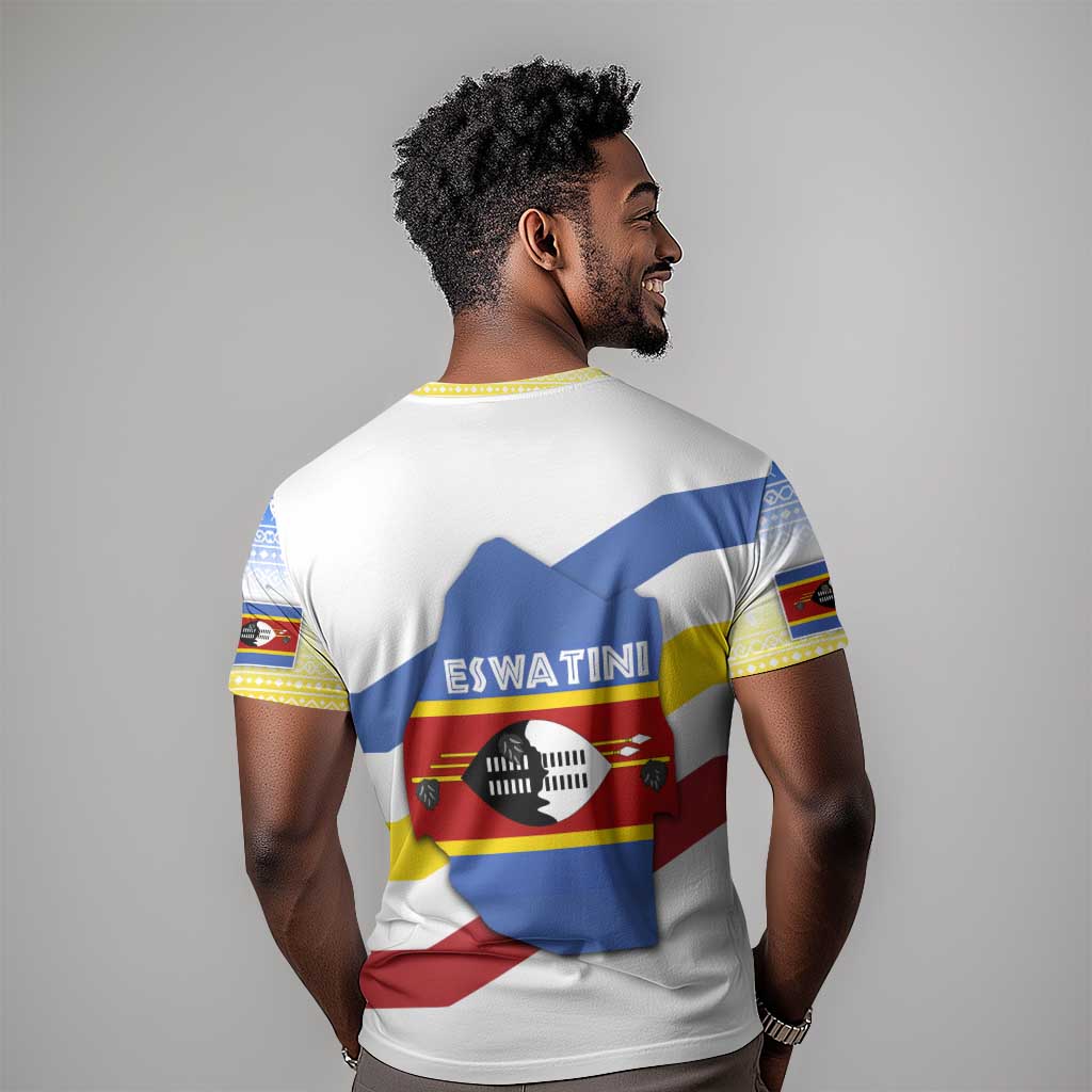Eswatini Rhino T shirt Swazi Map Flag and African Traditional Patterns