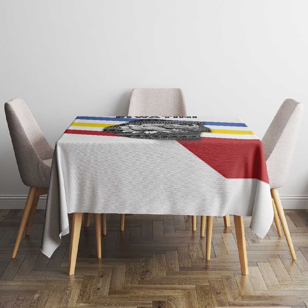 Eswatini Rhino Tablecloth Swazi Map Flag and African Traditional Patterns