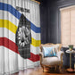 Eswatini Rhino Window Curtain Swazi Map Flag and African Traditional Patterns