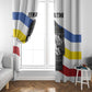 Eswatini Rhino Window Curtain Swazi Map Flag and African Traditional Patterns