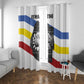 Eswatini Rhino Window Curtain Swazi Map Flag and African Traditional Patterns