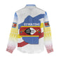 Eswatini Rhino Women Casual Shirt Swazi Map Flag and African Traditional Patterns