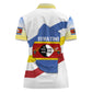 Eswatini Rhino Women Polo Shirt Swazi Map Flag and African Traditional Patterns