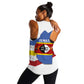 Eswatini Rhino Women Racerback Tank Swazi Map Flag and African Traditional Patterns
