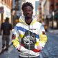 Eswatini Rhino Zip Hoodie Swazi Map Flag and African Traditional Patterns