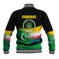 Comoros Independence Day Baseball Jacket Comorian Flag Brush Stroke National Pride Graphic