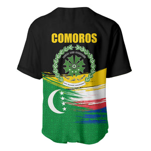 Comoros Independence Day Baseball Jersey Comorian Flag Brush Stroke National Pride Graphic