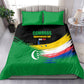 Comoros Independence Day Bedding Set Comorian Flag Brush Stroke National Pride Graphic