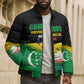 Comoros Independence Day Bomber Puffer Jacket Comorian Flag Brush Stroke National Pride Graphic