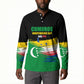 Comoros Independence Day Button Sweatshirt Comorian Flag Brush Stroke National Pride Graphic