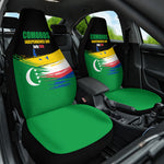 Comoros Independence Day Car Seat Cover Comorian Flag Brush Stroke National Pride Graphic