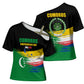 Comoros Independence Day Cross Shoulder Shirt Comorian Flag Brush Stroke National Pride Graphic