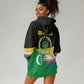 Comoros Independence Day Hoodie Dress Comorian Flag Brush Stroke National Pride Graphic