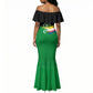 Comoros Independence Day Mermaid Dress Comorian Flag Brush Stroke National Pride Graphic