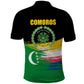 Comoros Independence Day Polo Shirt Comorian Flag Brush Stroke National Pride Graphic