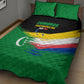 Comoros Independence Day Quilt Bed Set Comorian Flag Brush Stroke National Pride Graphic