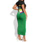 Comoros Independence Day Short Sleeve Bodycon Dress Comorian Flag Brush Stroke National Pride Graphic