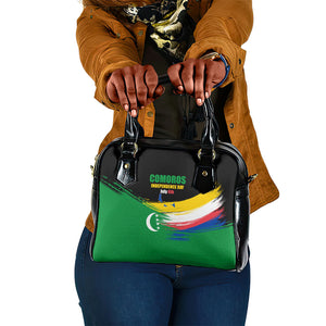 Comoros Independence Day Shoulder Handbag Comorian Flag Brush Stroke National Pride Graphic