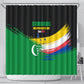 Comoros Independence Day Shower Curtain Comorian Flag Brush Stroke National Pride Graphic