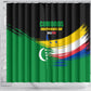 Comoros Independence Day Shower Curtain Comorian Flag Brush Stroke National Pride Graphic