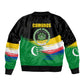 Comoros Independence Day Sleeve Zip Bomber Jacket Comorian Flag Brush Stroke National Pride Graphic