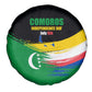 Comoros Independence Day Spare Tire Cover Comorian Flag Brush Stroke National Pride Graphic