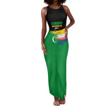 Comoros Independence Day Tank Maxi Dress Comorian Flag Brush Stroke National Pride Graphic