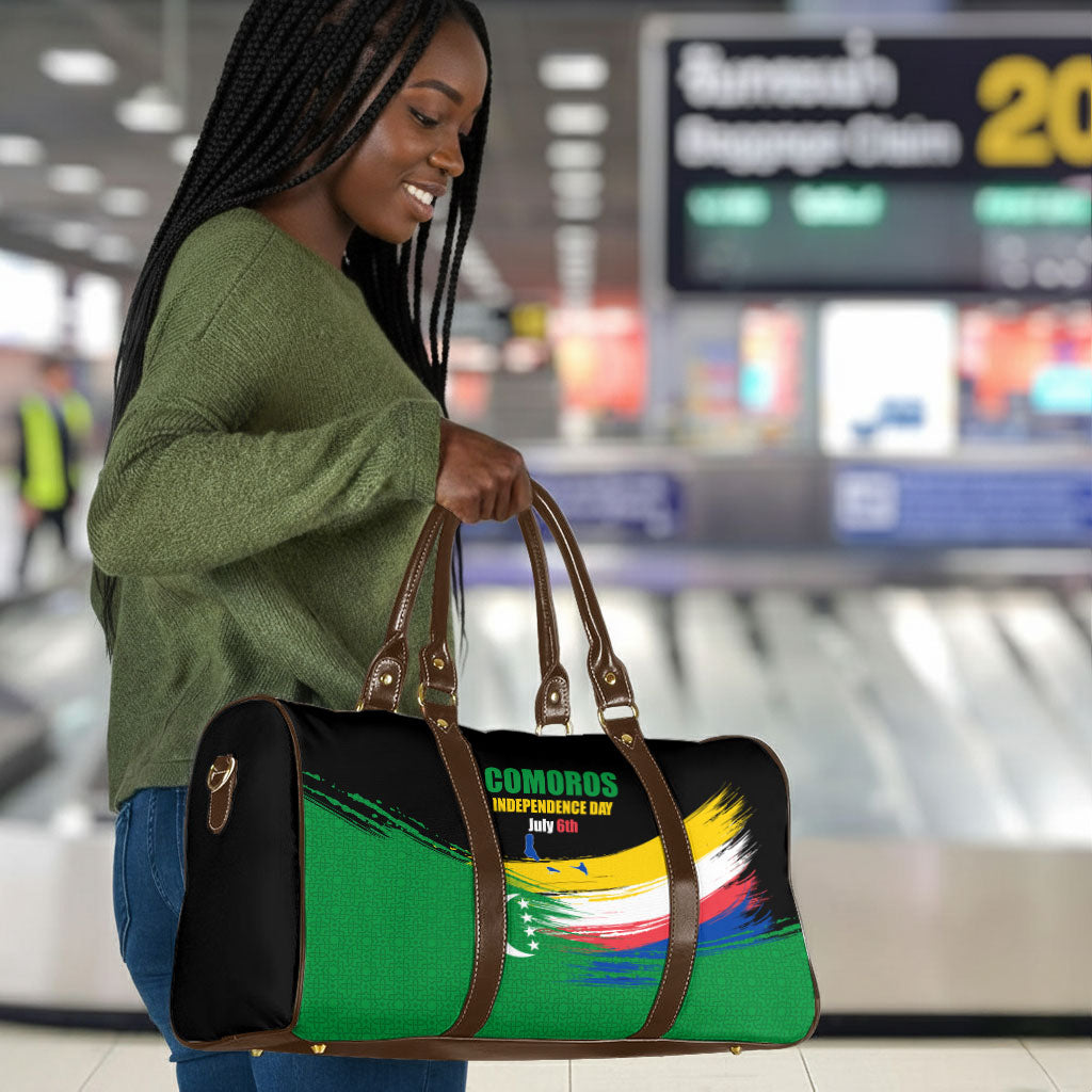 Comoros Independence Day Travel Bag Comorian Flag Brush Stroke National Pride Graphic