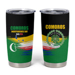 Comoros Independence Day Tumbler Cup Comorian Flag Brush Stroke National Pride Graphic