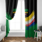 Comoros Independence Day Window Curtain Comorian Flag Brush Stroke National Pride Graphic