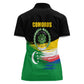 Comoros Independence Day Women Polo Shirt Comorian Flag Brush Stroke National Pride Graphic