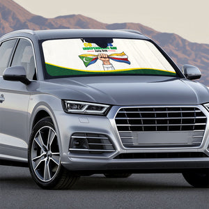 Personalized Comoros Independence Day Auto Sun Shade July 6th National Pride Flag Graphic With Heritage Emblem