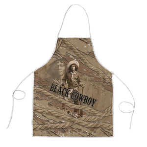 Black Cowboy Nat Love Apron Vintage Western Portrait Lasso
