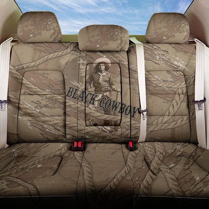 Black Cowboy Nat Love Back Car Seat Cover Vintage Western Portrait Lasso
