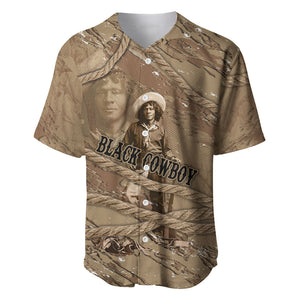 Black Cowboy Nat Love Baseball Jersey Vintage Western Portrait Lasso