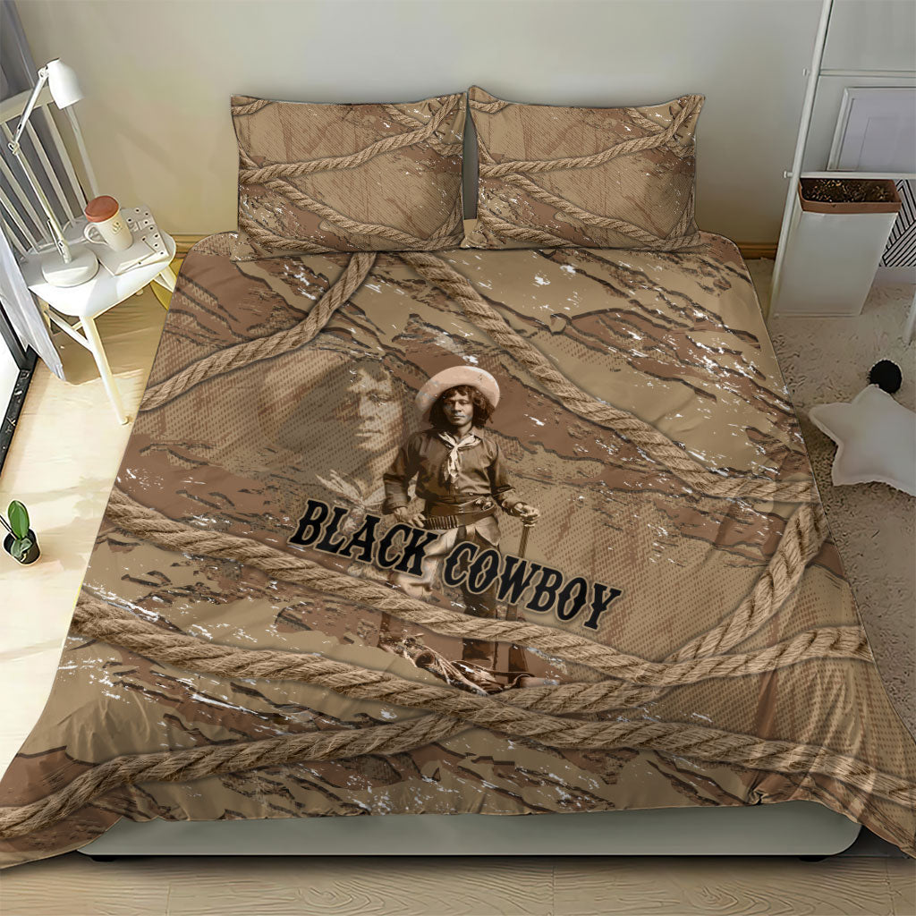 Black Cowboy Nat Love Bedding Set Vintage Western Portrait Lasso