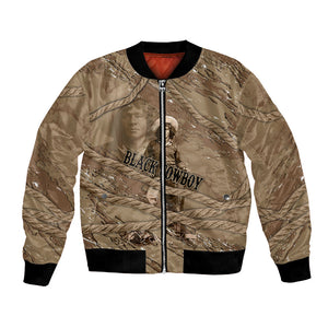 Black Cowboy Nat Love Bomber Jacket Vintage Western Portrait Lasso