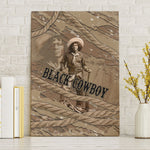 Black Cowboy Nat Love Canvas Wall Art Vintage Western Portrait Lasso