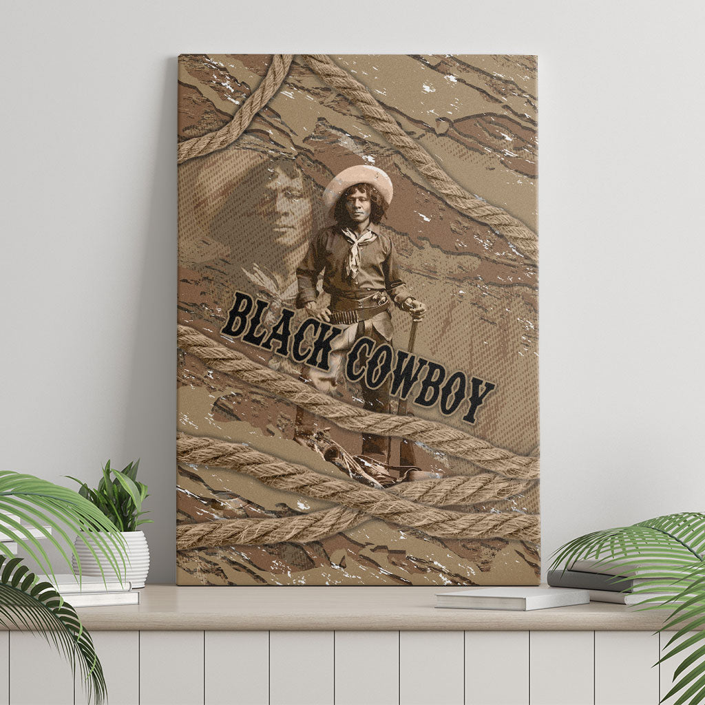 Black Cowboy Nat Love Canvas Wall Art Vintage Western Portrait Lasso