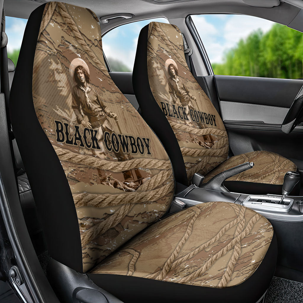 Black Cowboy Nat Love Car Seat Cover Vintage Western Portrait Lasso