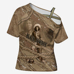 Black Cowboy Nat Love Cross Shoulder Shirt Vintage Western Portrait Lasso